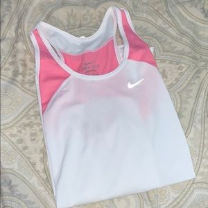 Baby pink and white running tank
